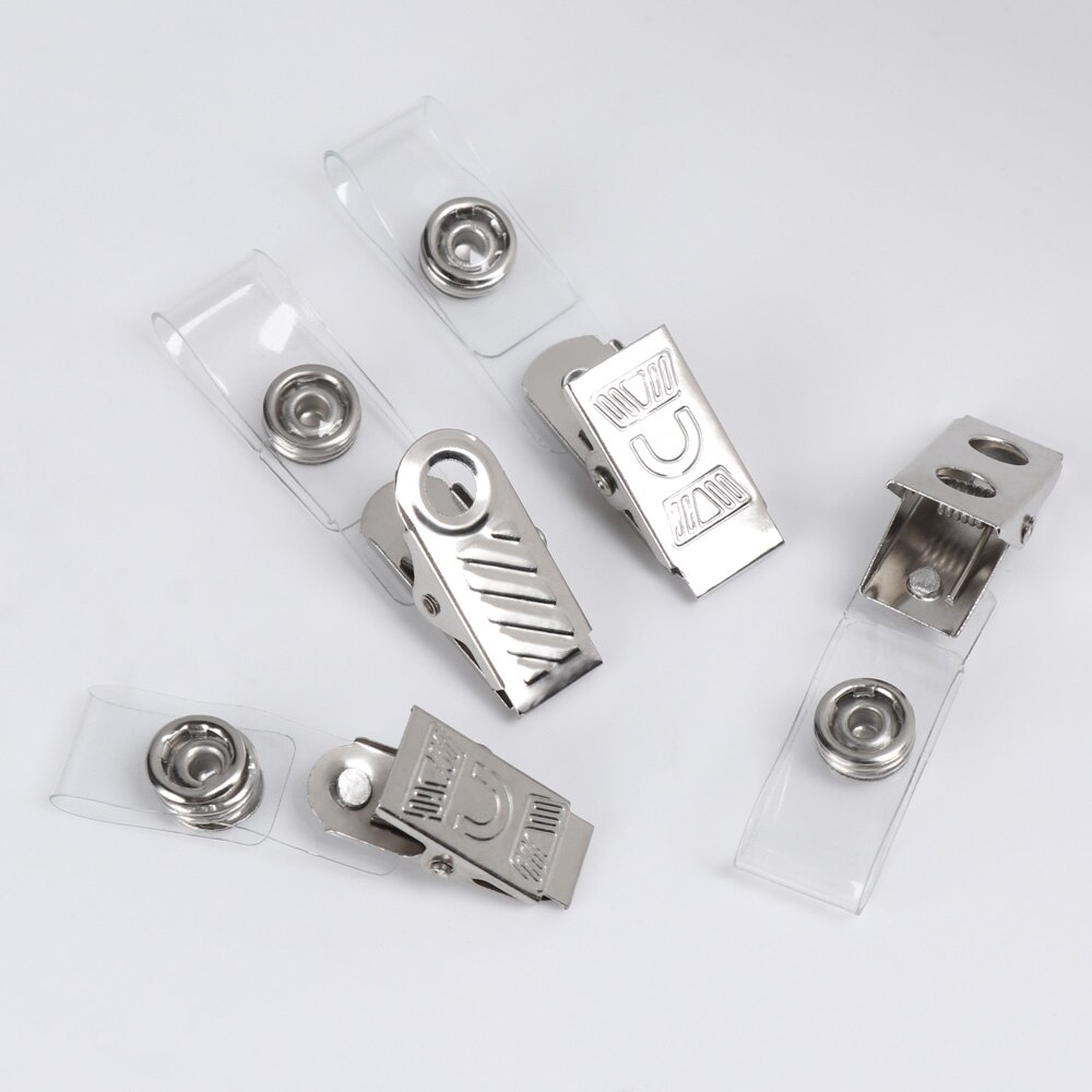 10Pcs 2 Style Kawaii Lanyard Clip Retractable ID Card Badge Reel Clips Name Tag Card Clip Holders Binder Stationary Lanyard Clip