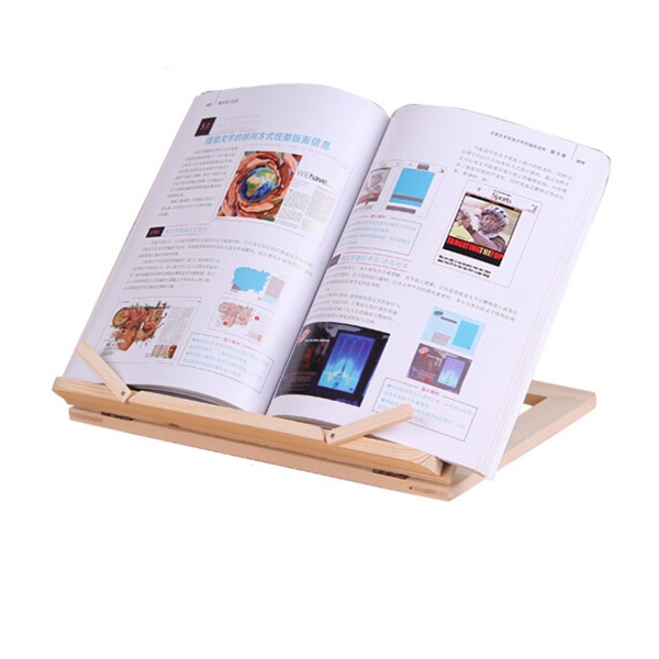Træramme læsning bogreol beslag - bog læsning beslag tablet pc support musik stativ træbord tegning staffeli