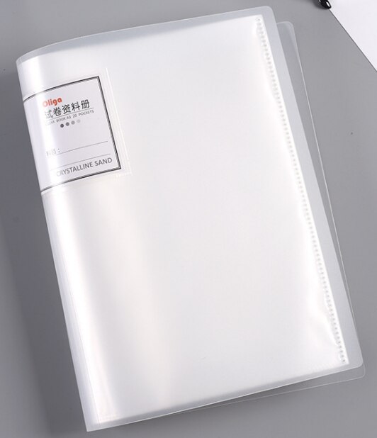 1PC A4 large bookle folder 30 Pages transparent Insert folder Document Storage Bag File for Bank Campus Office Workplace Family: White