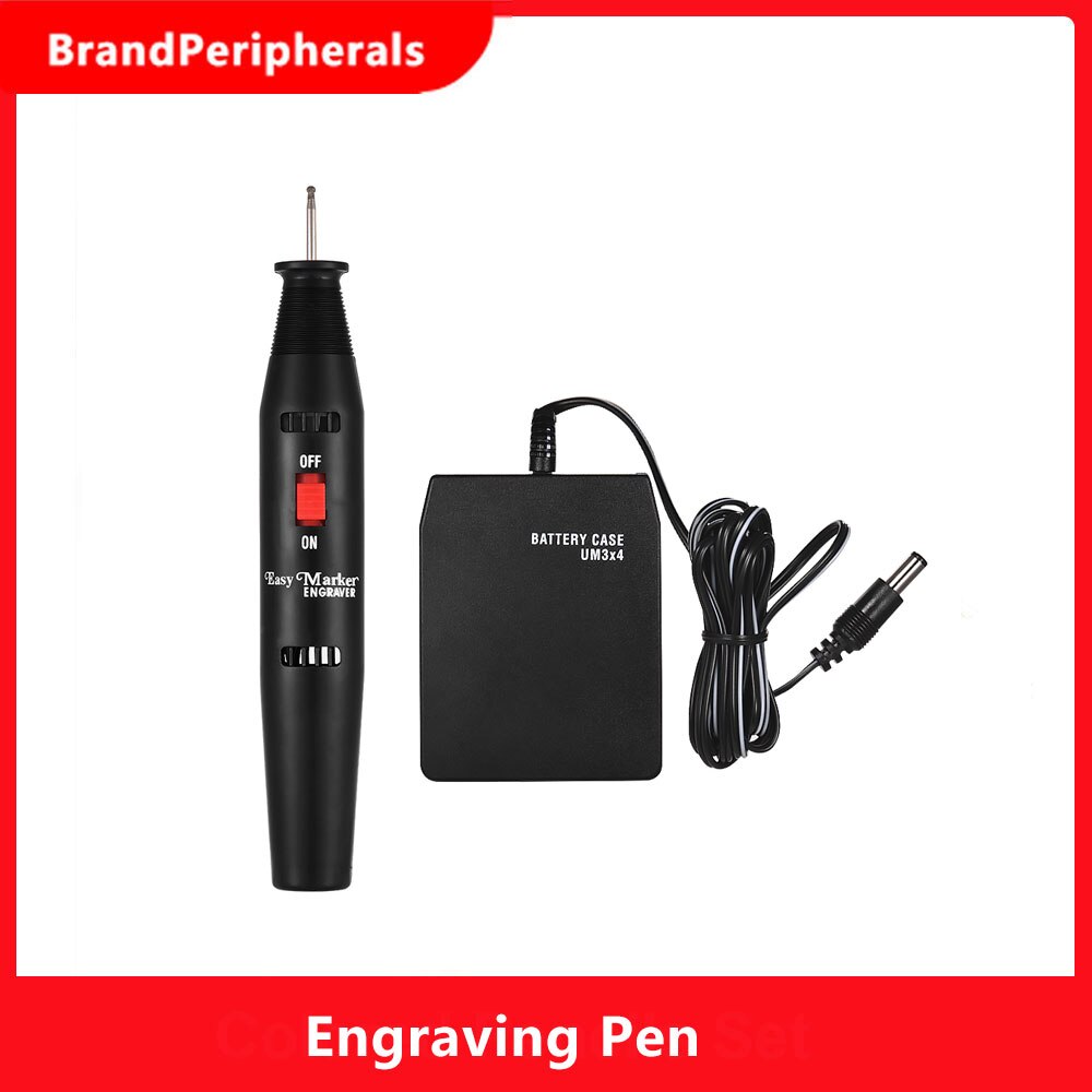 Portable Precision Electric Engraving Pen Engraver DIY Carve Graver Machine Tools Battery Powered with Strong Diamond Tip Bit