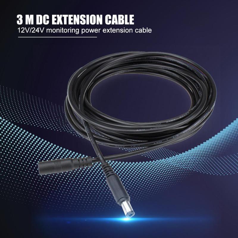 3m 12V 24V DC Power Cord 5.5x2.1mm Male to Female Adapter Extension Cable CCTV Extend Wire for Home Appliance