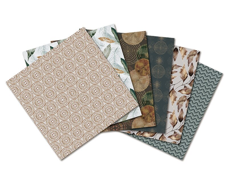 KSCRAFT 12pcs 6" Single-side Printed Out of Africa pattern papercraft art paper handmade scrapbooking kit set books