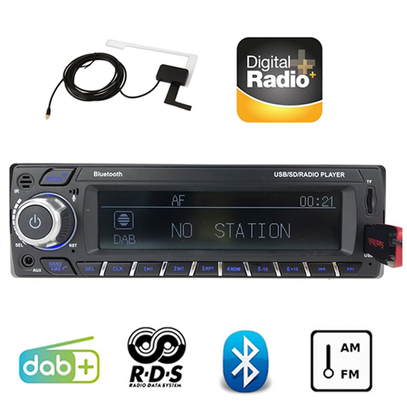 1 Din Auto Radio DAB + RDS AM MP3/WMA LCD Screen FM USB SD Auto Bluetooth Karte Maschine neue Hände-Freies Digitale Audio App Control