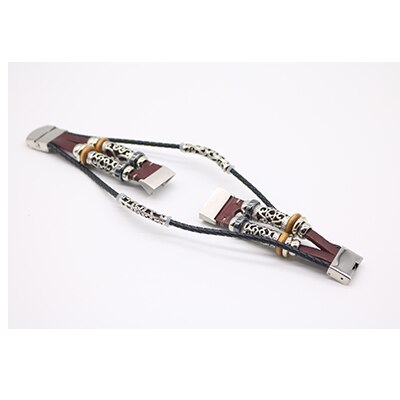 Retro Leder Armband armband für Fitbit Gebühr 3 Band Ersatz Uhr Band für Fitbit Gebühr 3 Smart Armband Zubehör: Red Brown