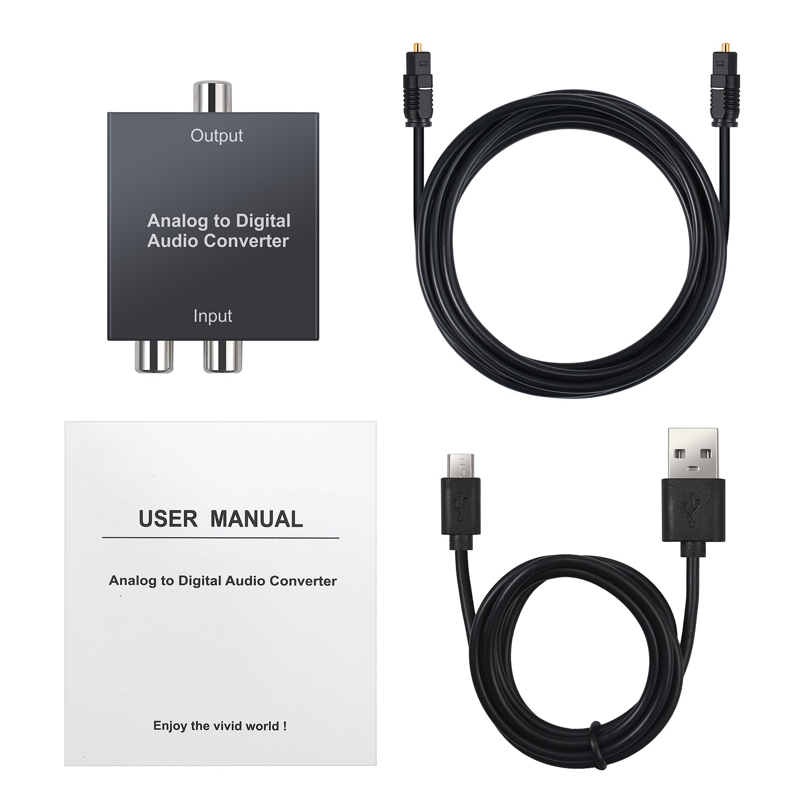 eSYNiC Analog to Digital Audio Converter For PS3 Xbox Player R/L 2RCA 3.5mm AUX to Digital Coaxial Toslink Optical Audio Adapter: Default Title