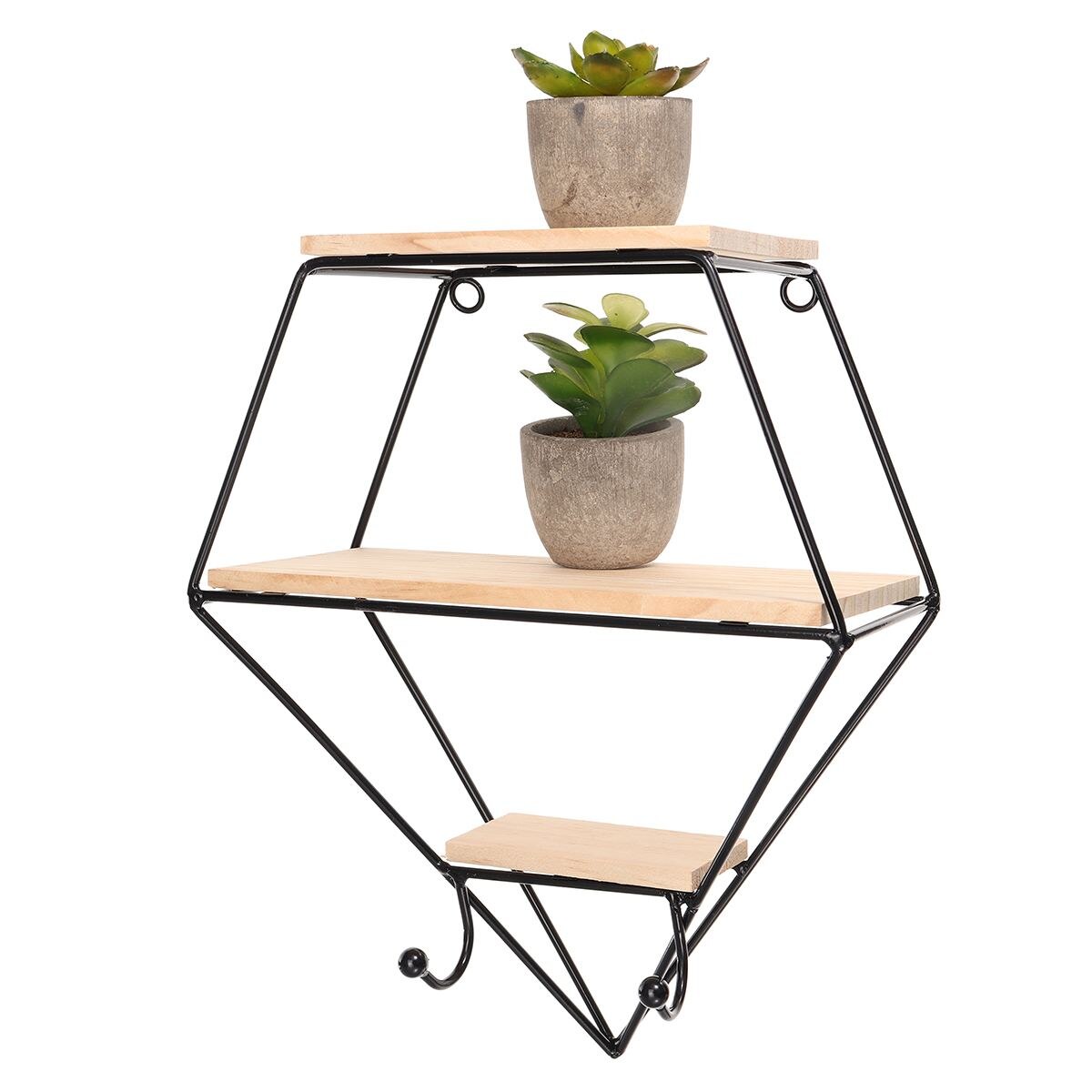 Estante de pared de Metal de estilo nórdico estante de almacenamiento montado, organizador decorativo, maceta, artesanía, decoración para el hogar y el baño