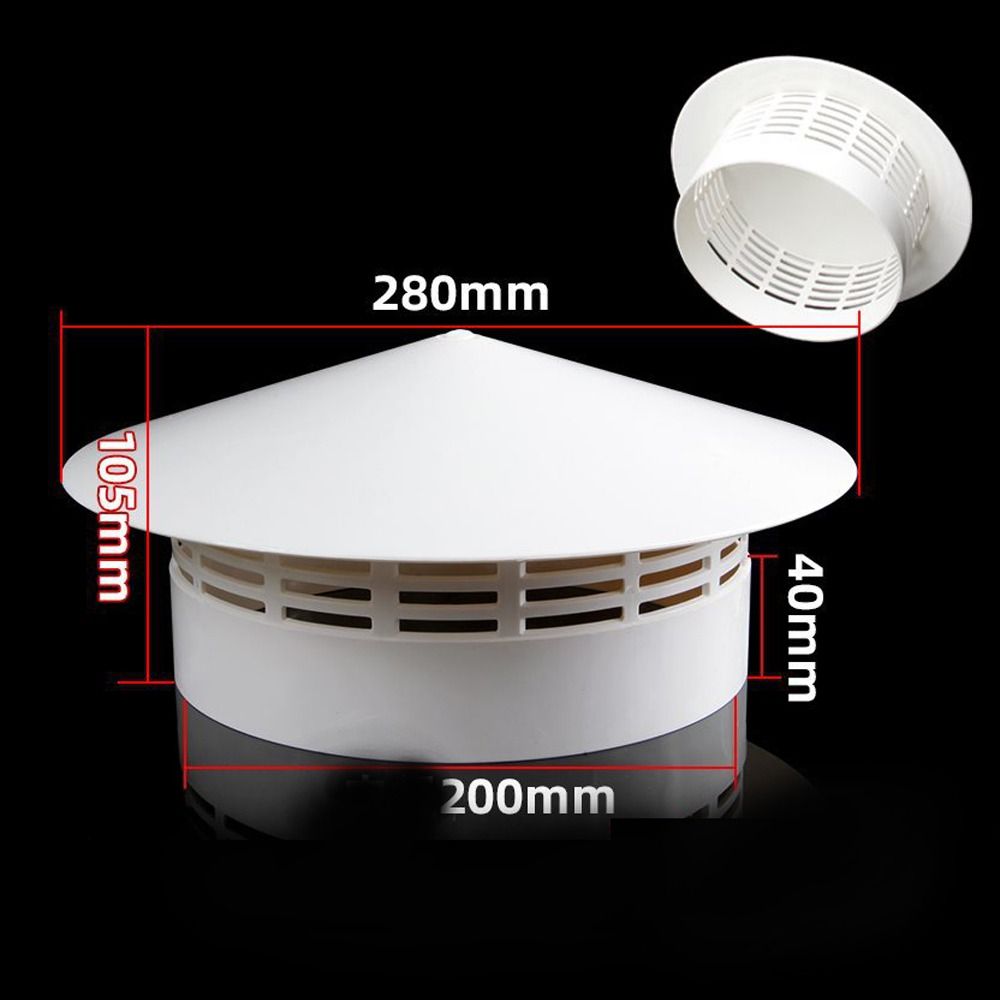 Langlebige 75-200mm belüftete Regen kappe PVC Außenwand Luft auslass Rauchabzug haube Dach kanal Entlüftung kamine: Grau
