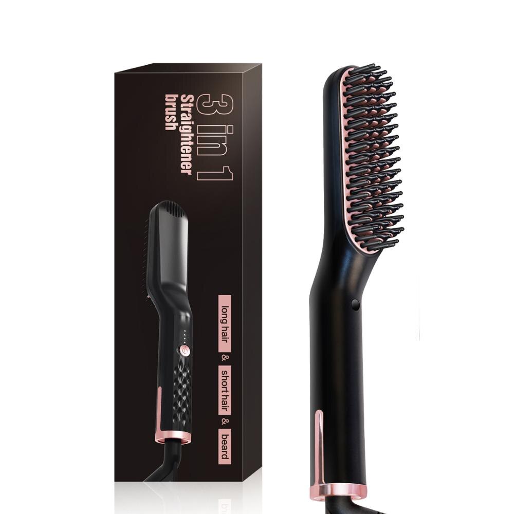 Upgrade Beard Straightener Multifunctional Hair Straightening Heated Comb Quick Hair Styler Anti-scald Straightening Irons: AU