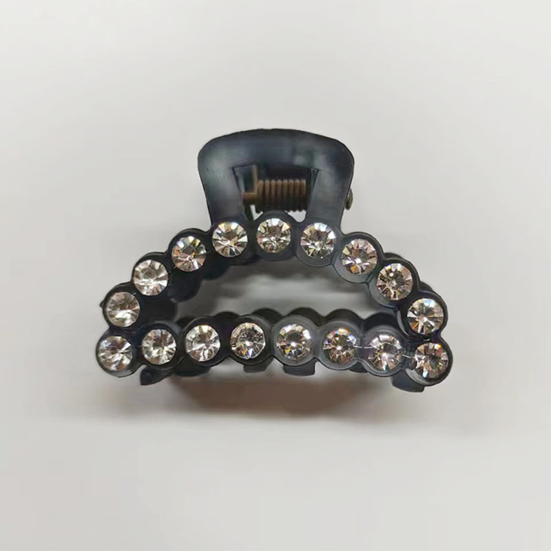 Pearls Beads Hairpin for Women Small Size Hair Claw Barrettes Headwear Horsetail Crab Hair Clip Hair Accessories: Gold