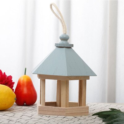 Vogel Feeder Houten Tuin Decor Wilde Vogel Feed Dispenser Houten Vogel Huis Met Dak Huis Tuin Yard Decoratie