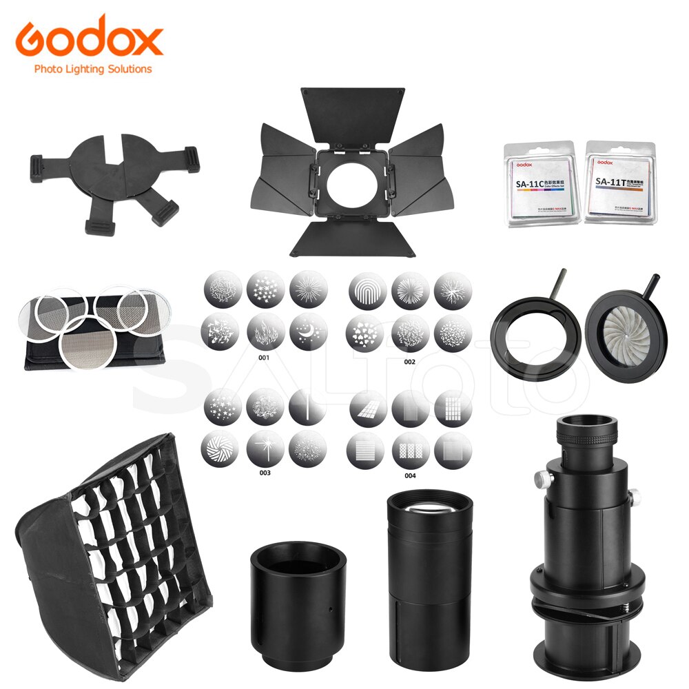 Godox S30 S60 Scherpstellen Led Light Accessoires Projectie Lens SA-P Gobo Set SA-09 Kleurgels Kit SA-11 Softbox SA-30 Fotografie