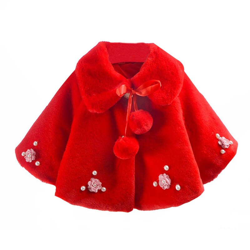 3 colores infantes niñas 0-3 años abrigo otoño invierno cálido bebé niña ropa abrigo chaqueta capa Linda niños patrón de flores prendas de vestir exteriores: Rojo / S (0-6M)