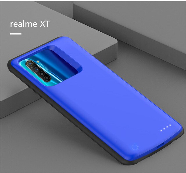 6500 Mah Batterij Oplader Gevallen Voor Oppo Realme X2 Xt Batterij Case Power Bank Cover Voor Oppo Realme 5 Pro realme Q Opladen Gevallen: Realme XT Blue