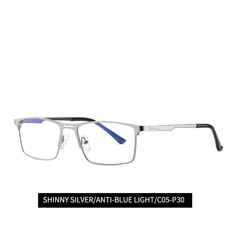 Anti Blauw Licht Straling Bril Mannen Computer Gaming Brillen Blocker Blokkeren Ray Bril Lentes Mobiele Telefoon Metalen Frame: silver