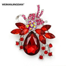 ¡Venta directa de fábrica! broche de diamantes de cristal y piedras acrílicas transparentes de color rojo y azul en varios colores