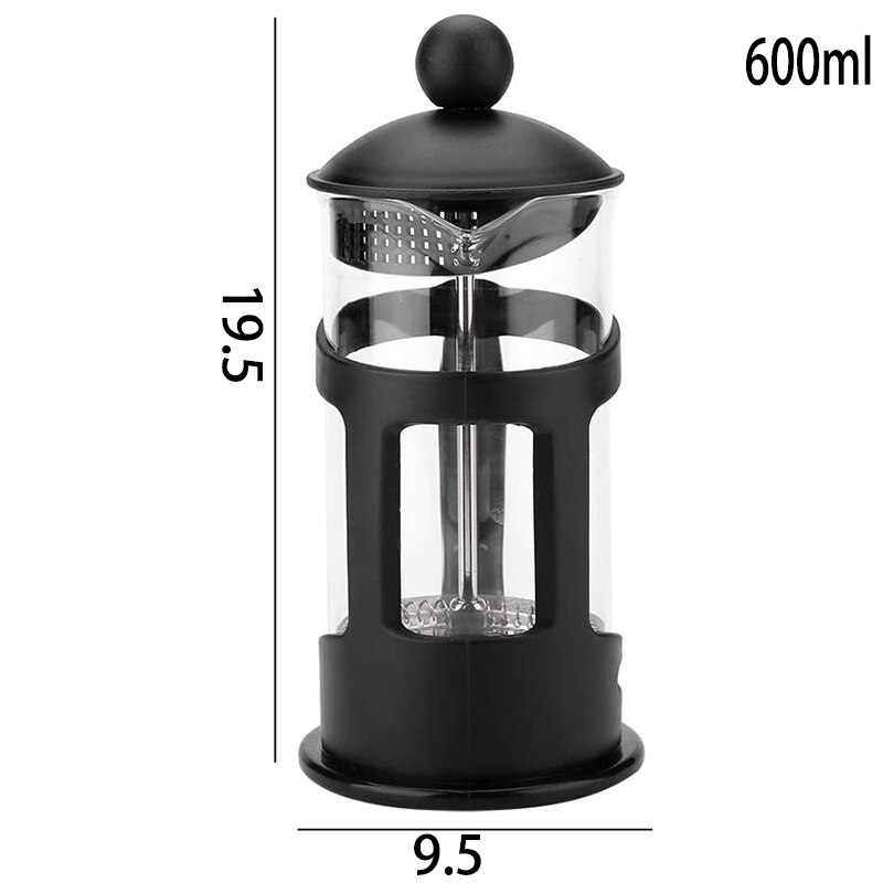 Cafetière à presse française, grande cafetière de , parfaite pour le café du matin, cafetière à saveur maximale