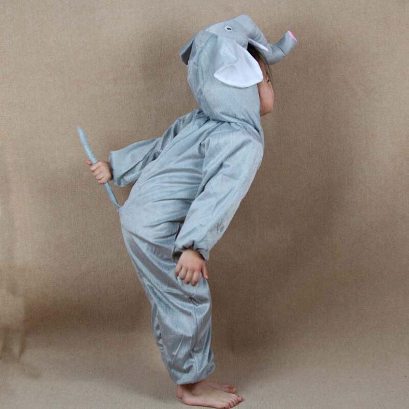 Umorden børn børn piger drenge tegneserie dyr kostumer ydeevne jumpsuit elefant børns dag halloween kostume klud