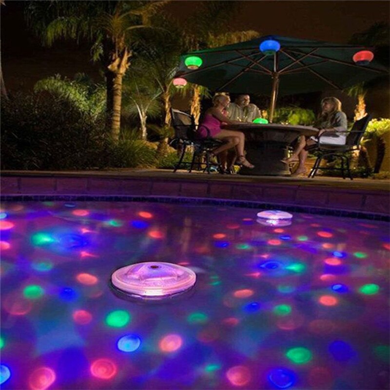 Flytande undervattens rgb dykning led disco boll lampor pool badkar spa lampa baby shower lampor utomhusbelysning