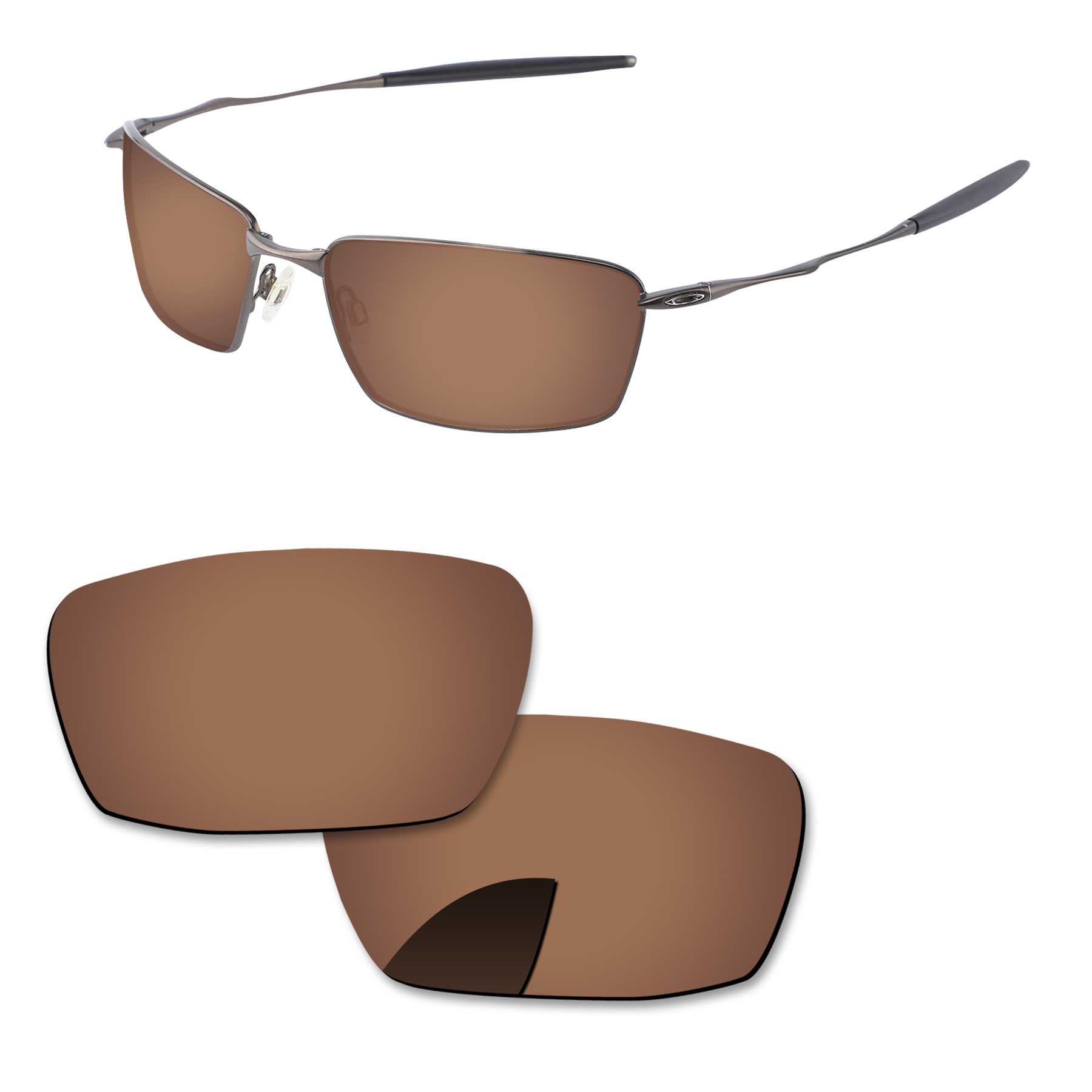 Alphax Vervanging Lenzen Voor-Oakley Vierkante Snorhaar Zonnebril Gepolariseerde-Meerdere Opties: Copper Brown