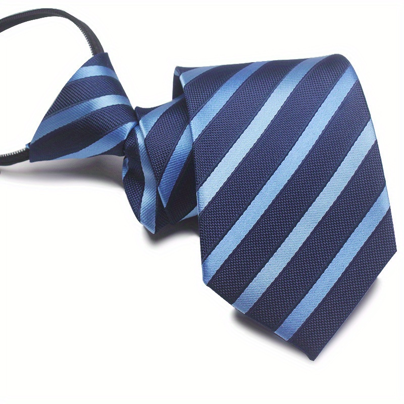Easy Pull Lazy Tie 1pc 7CM/2.75inch Convenient Tie Business Leisure Navy Blue Series: SKY BLUE