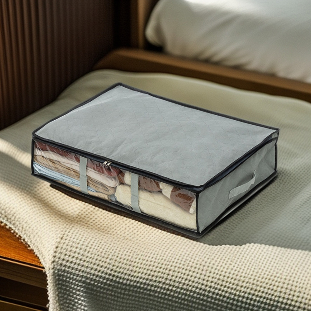 40L Underbed Storage Bag Foldable Quilt Clothes Storage Bag Large Capacity Dustproof Toys Bags Moisture Dust Proof Organizer