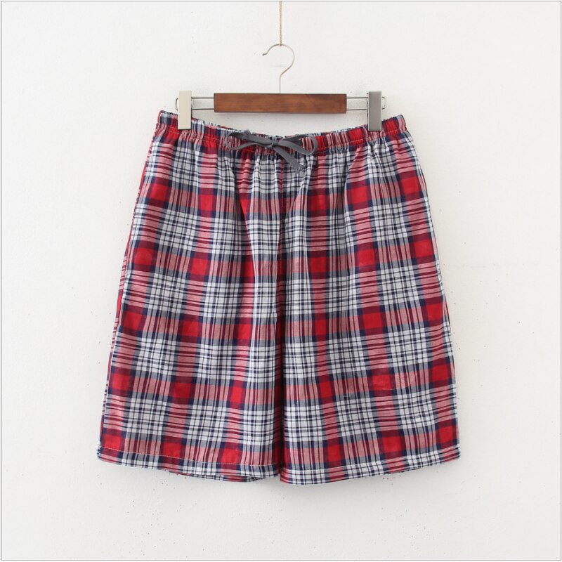 2022 kesä miestä 100%  puuvillaa yöhousut rento yöhousut pyjamat miesten kodin nukkumisruudulliset shortsit miesten oleskelushortsit m-xxl: B / Xxl