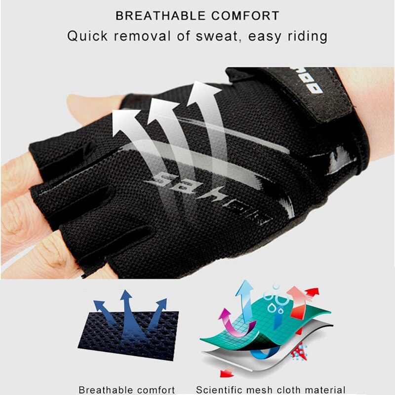 Mtb Sport Fiets Half Vinger Fietsen Handschoenen Zomer Ademende Outdoor Fiets Handschoen Silicon Pad Gel Palm Fietsen Apparatuur