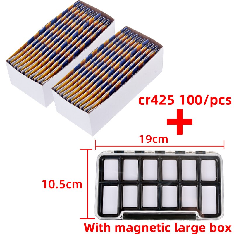 CR425 CR435 CR322 Batteries Fishing Float Electric Floats Battery 3V Night Light Lithium Pin Cells LED Fishing Float Luminous: 100pcs With box C