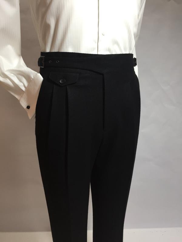 Trousers for Men Wool Tweed Pants Retro Men Trousers Autumn High Waist Pants Gentleman Trousers Suit Male Men&#39;s Clothing: black / XXL