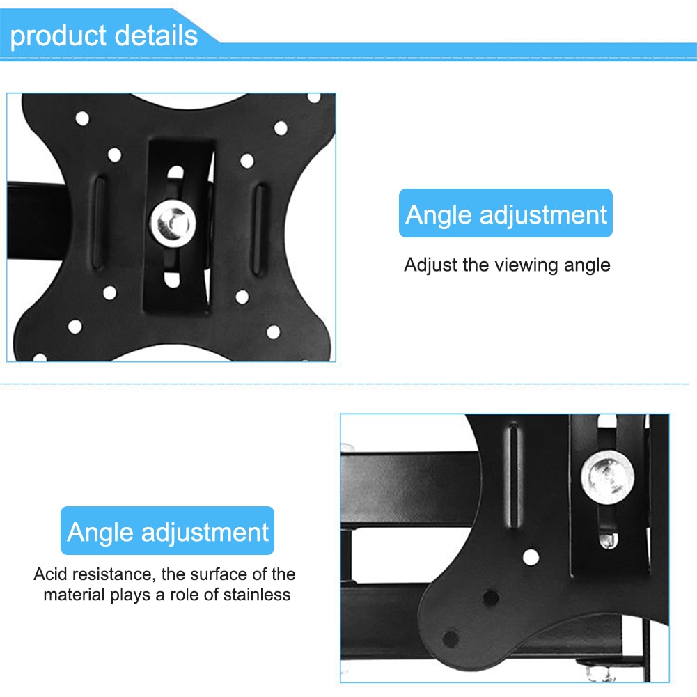 TV Bracket Easy Install Wall Mount Monitor Stand Adjustable Angle Frame Support TV Bracket