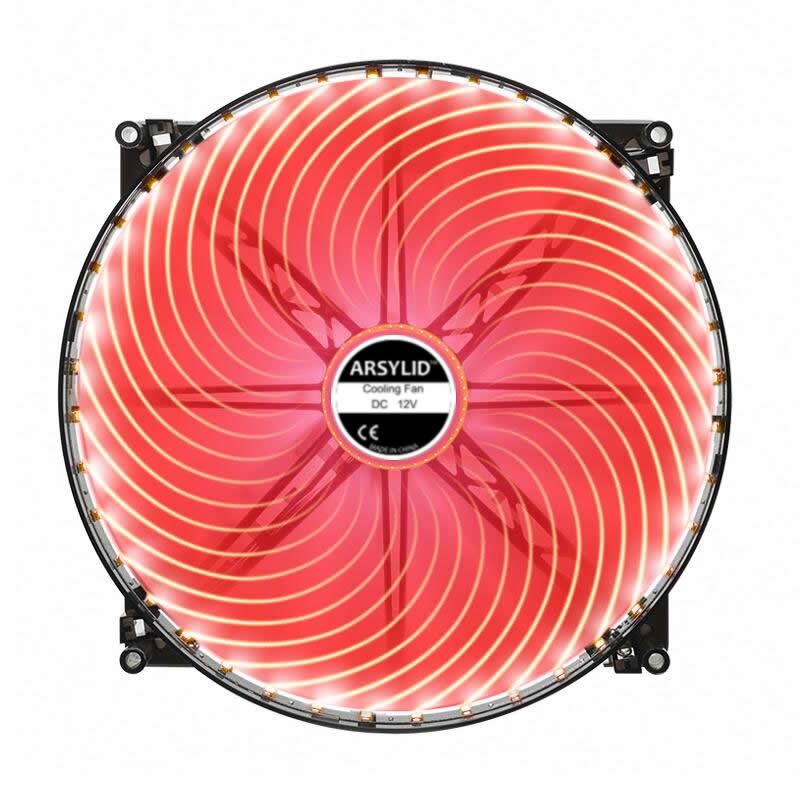 20mm thickness fan Red Blue Green Color 200mm 20cm fan silent for computer Case 20020 fan thin 2cm 40 LED Cooling Fan: Red LED Light
