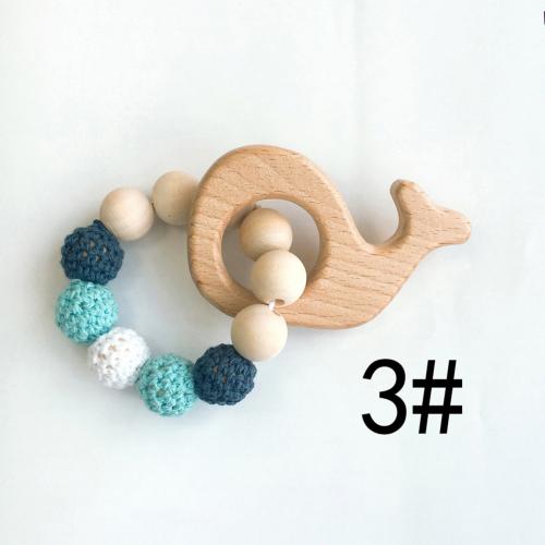 Houten Kralen Ring Baby Vis Walvis Bloem Bijtring Kauwen Ketting Armband Band Speelgoed: 3