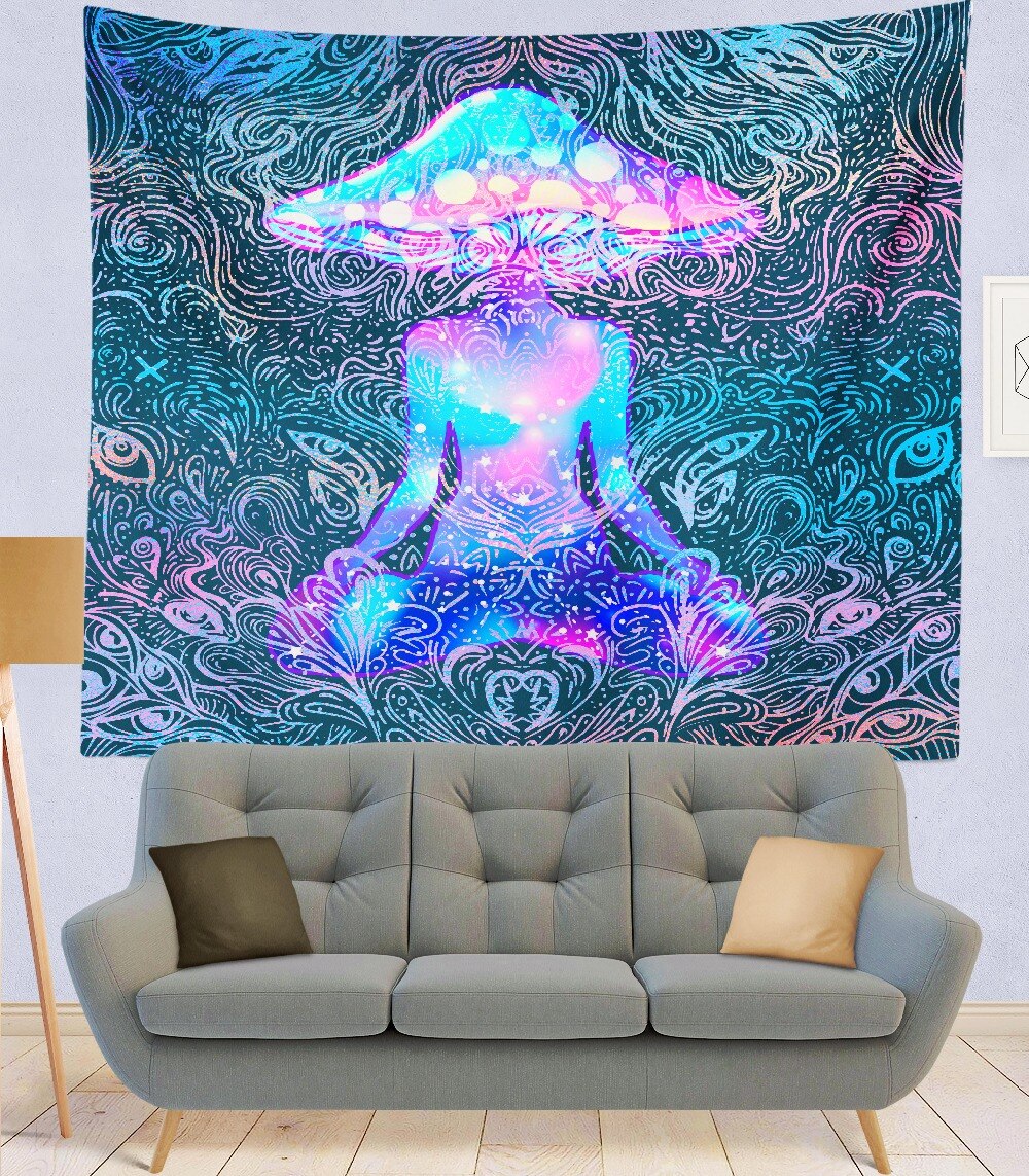 India Mandala Tapestry purple mushroom Wall Hanging Boho Decor Wall Cloth Tapestries Psychedelic Hippie Mandala Wall Carpet: 8