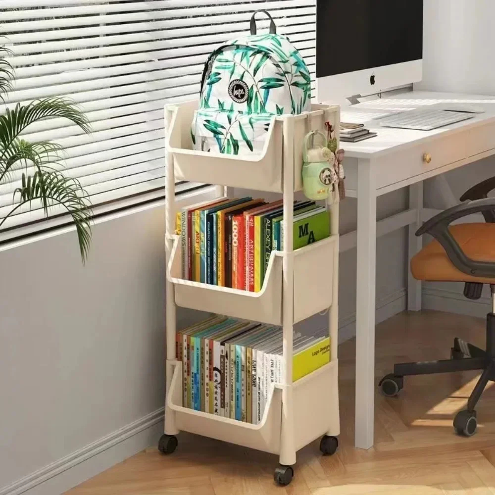 Trolley Boekenplank Verplaatsbare Boekenplank Mobiele Keuken Opbergrek Multi-Layer Opslag Shelve Met Wielen Snackkar Opbergrek