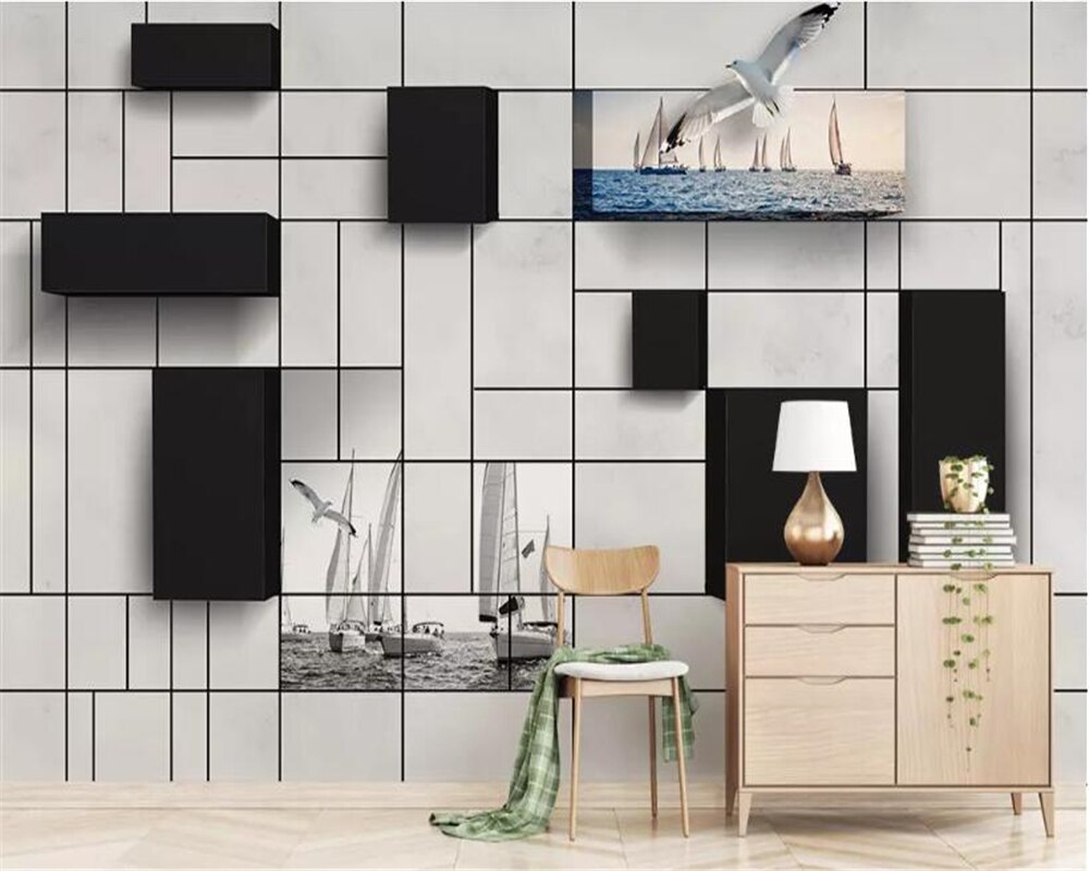 Beibehang Eenvoudige 3D muurschilderingen geometrische behang home decor TV 3d slaapkamer muurschildering achtergrond behang voor muren in rolls Vinyl muur