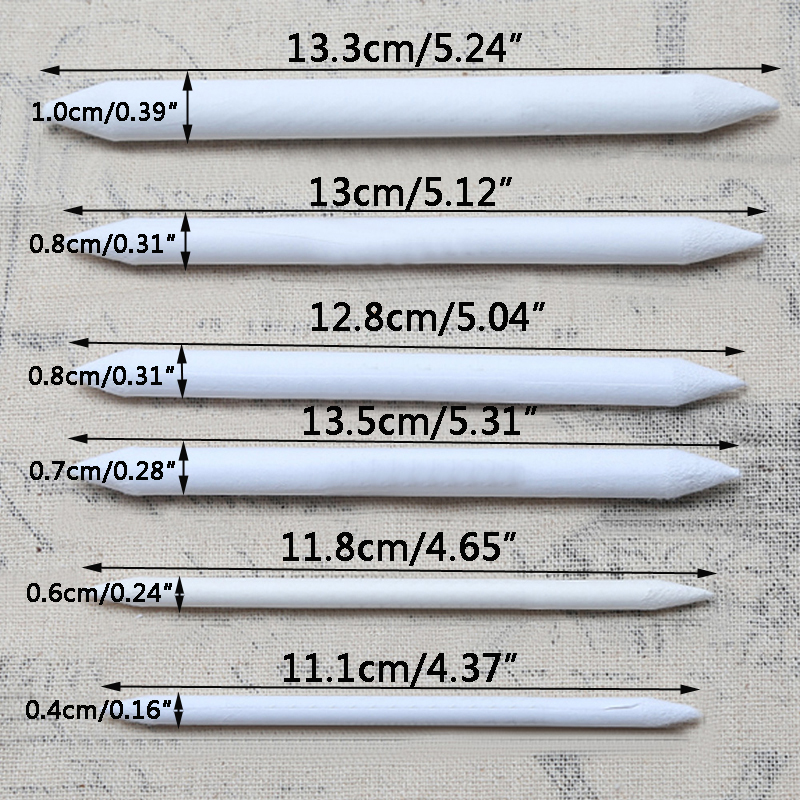 7 st/set blandningsfläckar stump pinne tortillon skiss konst vit ritning träkol skissverktyg rispapper penntillbehör