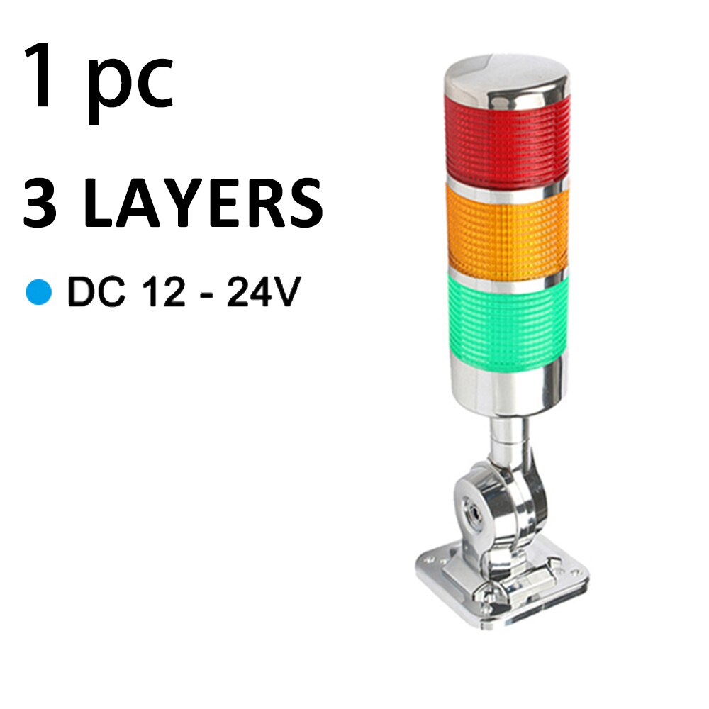 3 lagen Draaibaar 180 Stack light Rood waarschuwingslampje industriële voor CNC machine DC 24V 12V AC220V 110V Steady knipperlicht LED: D-CS3-12-24V