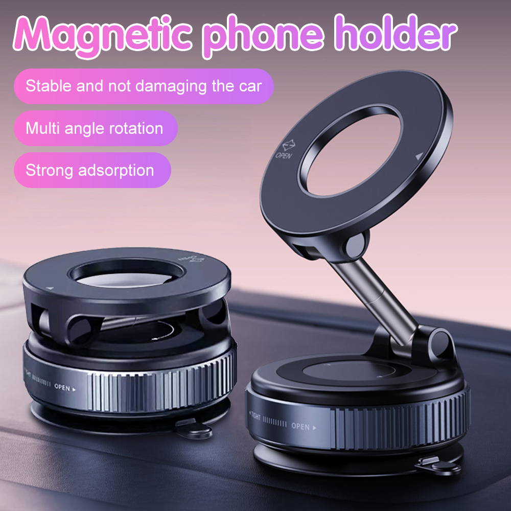 K007 support de téléphone magnétique puissant pour voiture pliable 360 ° Support sous vide réglable pour voiture/bureau/salle de bain/utilisation universelle