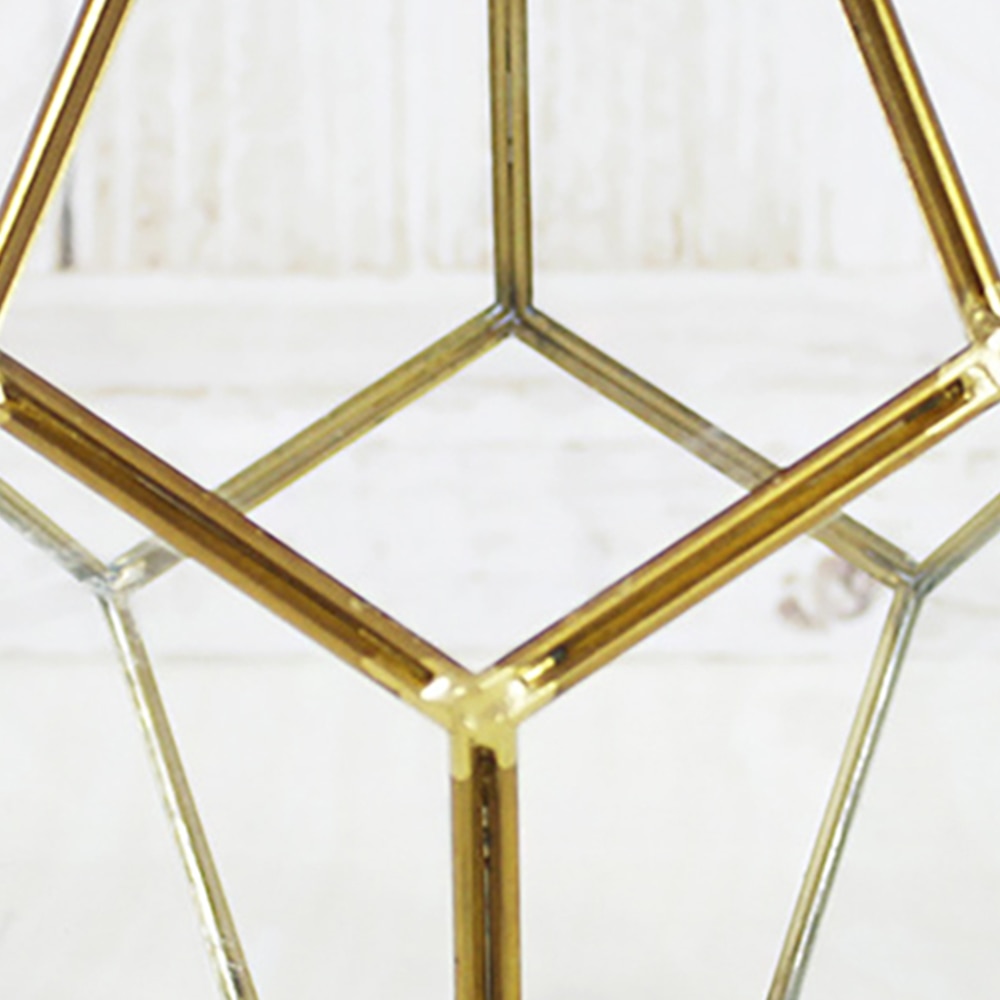 Terrario geométrico de cristal negro para decoración de ventana, Terrario de pentagón, alféizar, maceta de flores, maceta de balcón, caja de exhibición artesanal,