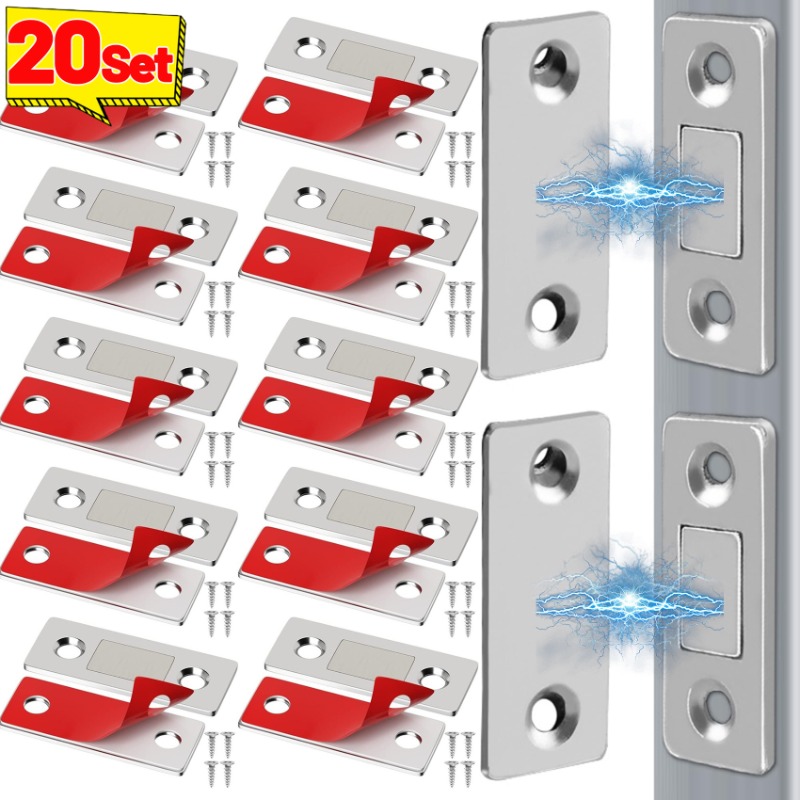Household Magnetic Cabinet Catches Invisible Magnets Door Stopper Patch Self-Adhesive Furniture Drawer Window Door Closer Latch