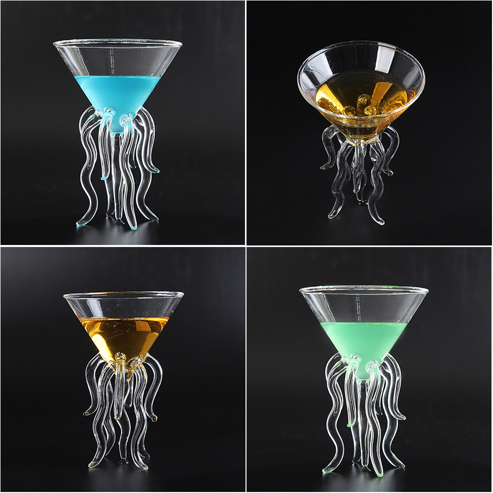 Verre à Cocktail poulpe 100ML, verre Transparent pour méduse, gobelet à jus, verre à vin conique, verre à Champagne