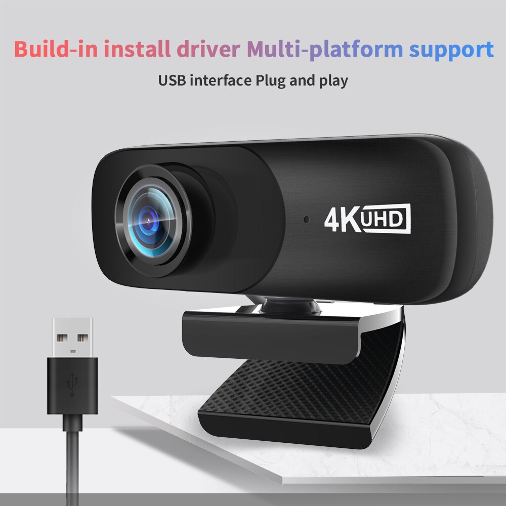 Best C160 Webcam 4K UHD 4096×2160P H.264 PC Camera 800W Pixels Web Cam USB Web Camera with Microphone for Distance Learning