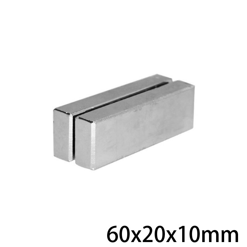 1 ~ 10 Pcs 60X20X10 Super Sterke Neodymium Magneet Strip Blok Permanente Magneet 60X20X10 Mm Krachtige Magnetische Magneten 60*20*10 Mm