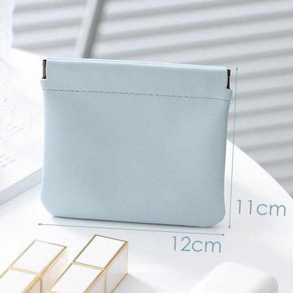 Mini Organizer Tasche Frauen Einfache PU Leder Schmuck Tasche machen-hoch fallen Lippenstifte Tasche Geldbörsen Magnetische Eröffnung Kleine Lagerung Tasche: Blau