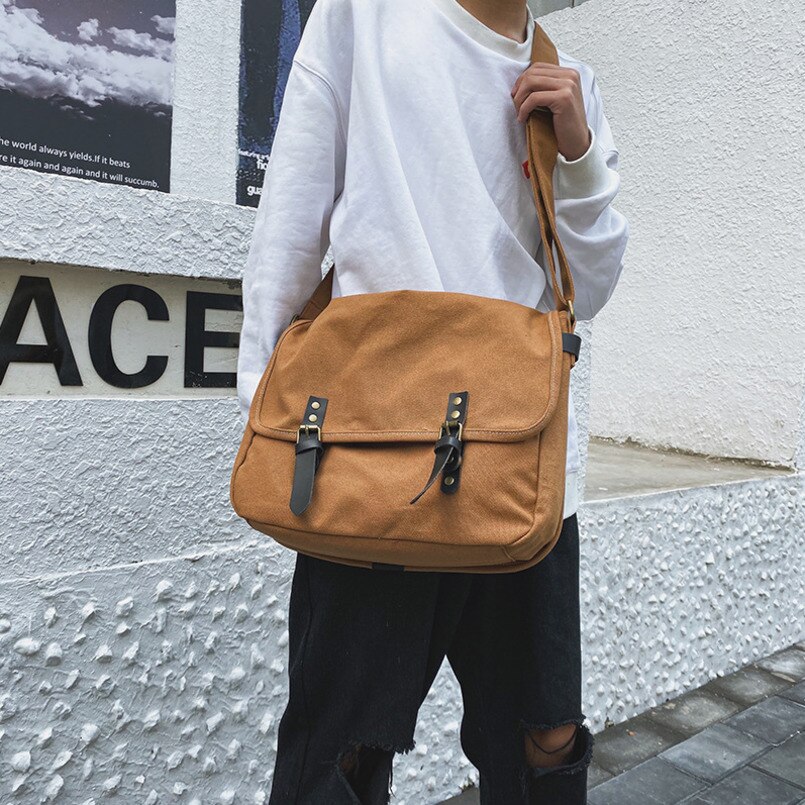 Vielseitig Große Kapazität frauen Leinwand Briefträger Beutel der Schule Tasche Verdickt Weibliche Rucksack Tasche Tragen-beständig Crossbody-tasche