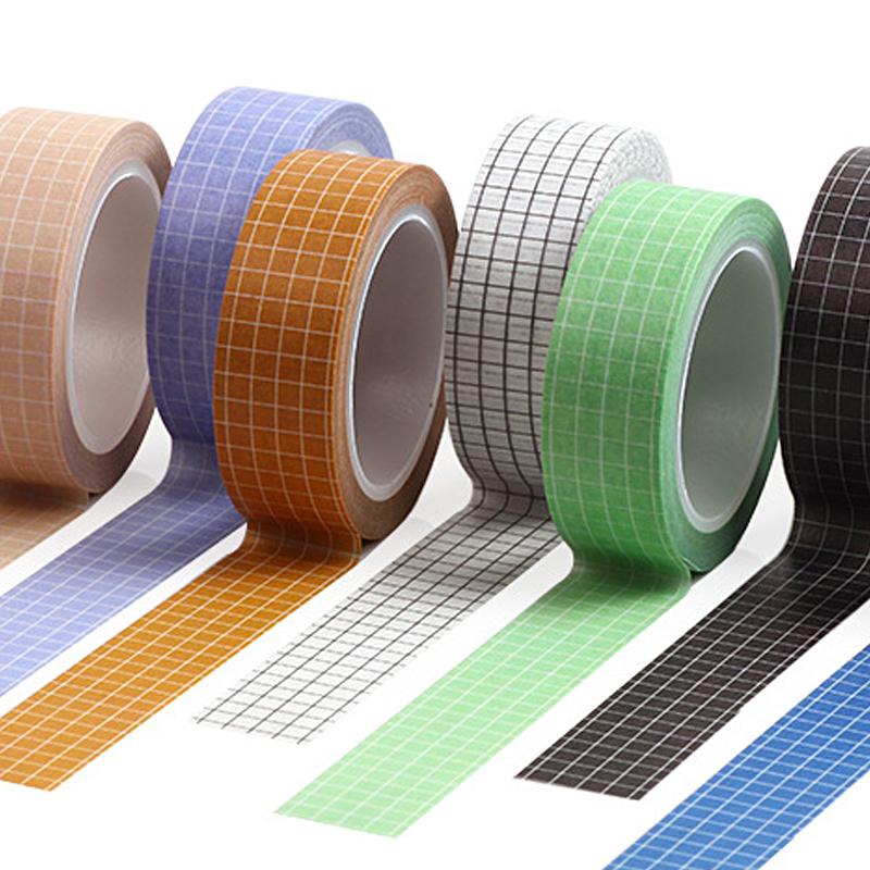 10M Pure Kleur Raster Washi Tape Set Masking Tape Journaling Levert Slap Tape Organizer Washitape Briefpapier Sticker Plakboek