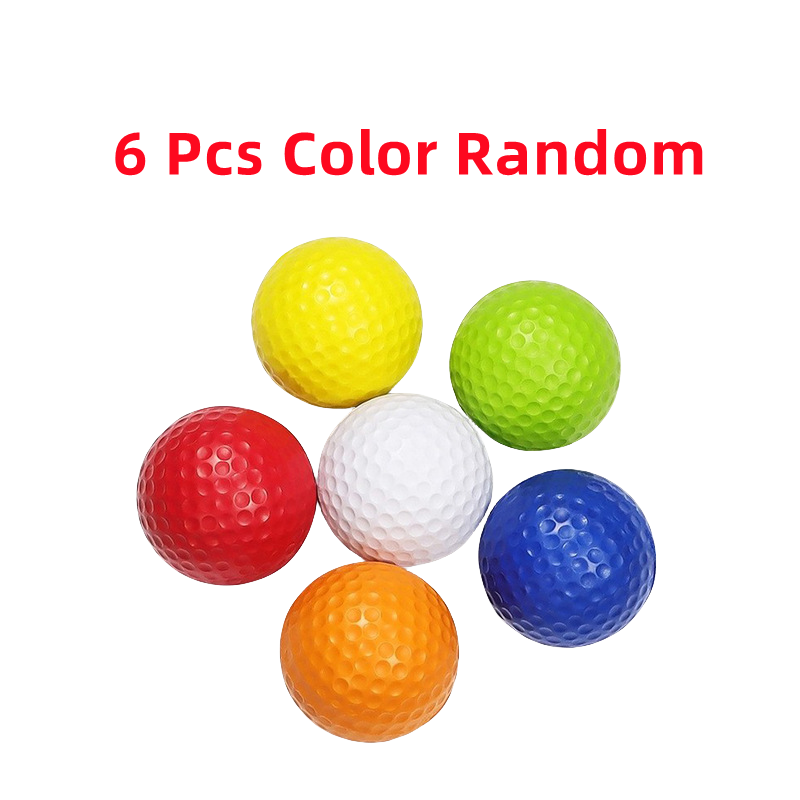 6Pcs Golf Practice Ball Pu Soft Balls Toy Indoor Practice Ball Sport Exercise Golf Sponge Room Foam Balls Outdoor Golf Ball: Default Title