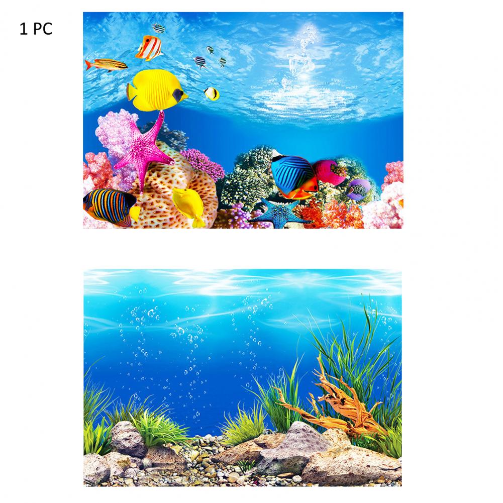 Aquarium Background Poster Ocean Self-adhesive Fish Tank Backdrop Sticker Decor Reptiles Amphibians