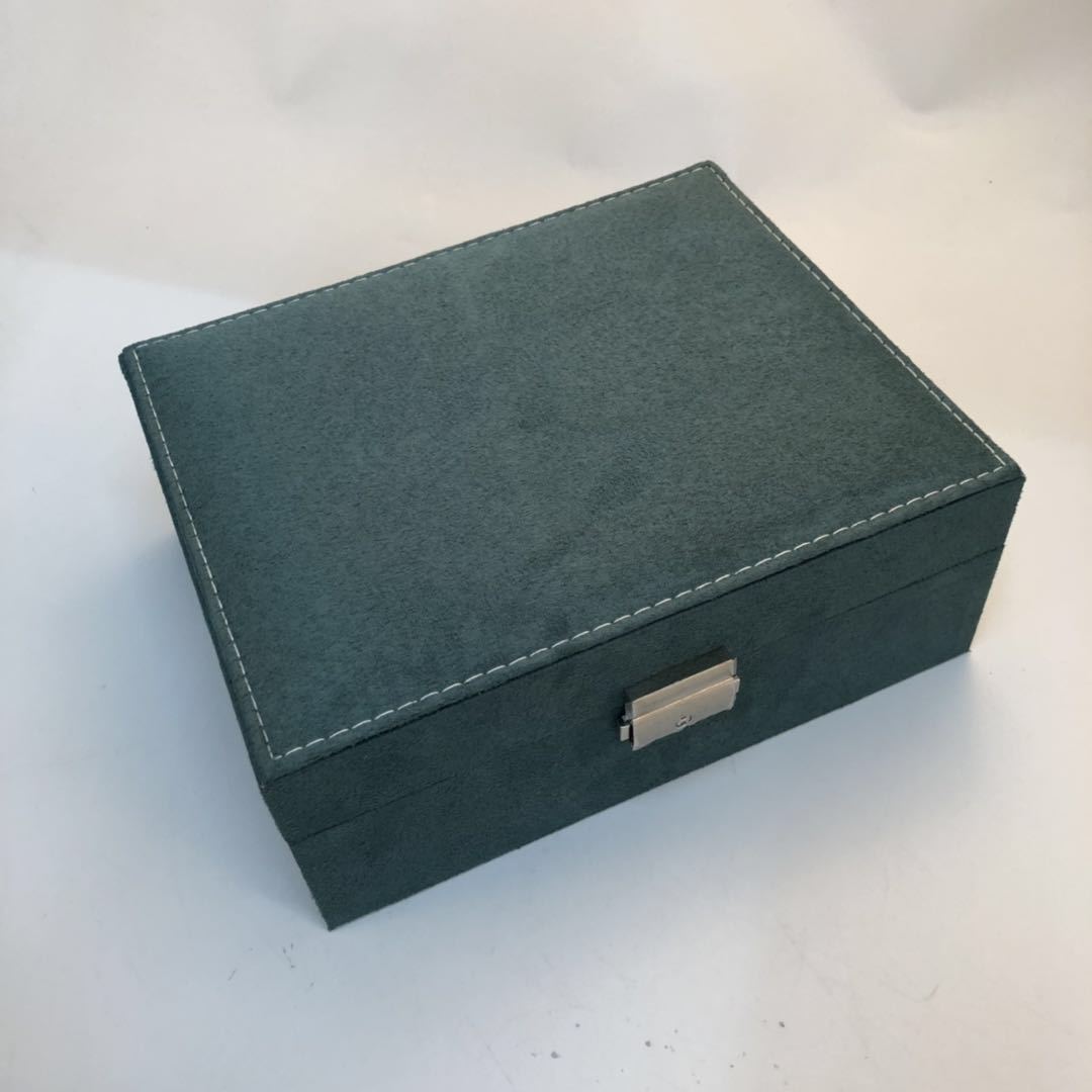 Træ smykkeskrin kvindelige enkeltlag med lås flannel smykkeskrin retro smykkeskrin dobbeltlag smykker opbevaringsboks ringæske