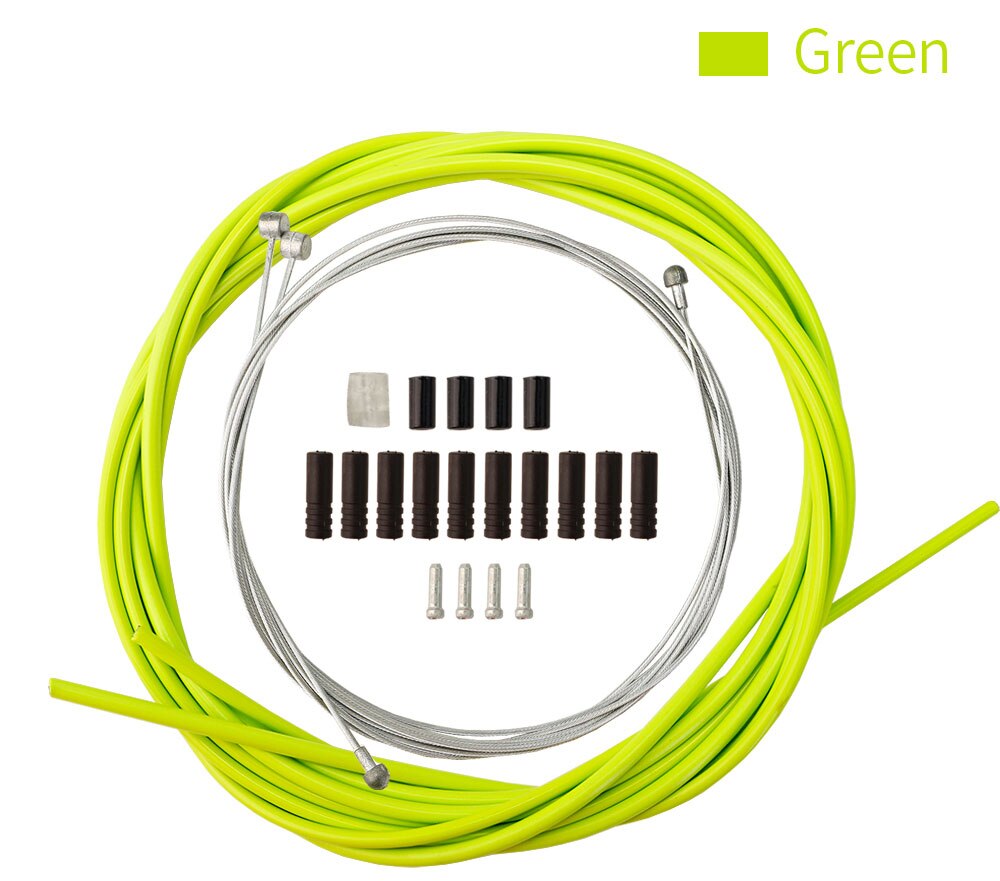 MTB Road Bicycle shift Brake Cable Set 4mm/5mm Line Tube Multiple Colour Bike Brake Line Tube Inner Line Universal Bicycle Parts: Green Set
